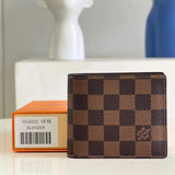 Louis Vuitton LV Wallets/Clutches Top version M64002SLENDER Wallet Boys Wallet Folding Pocket Clip Wallet Made of Masculine Style MonogramEclipse Made of Canvas Fabric，This Style Slender Small and Thin Wallet
