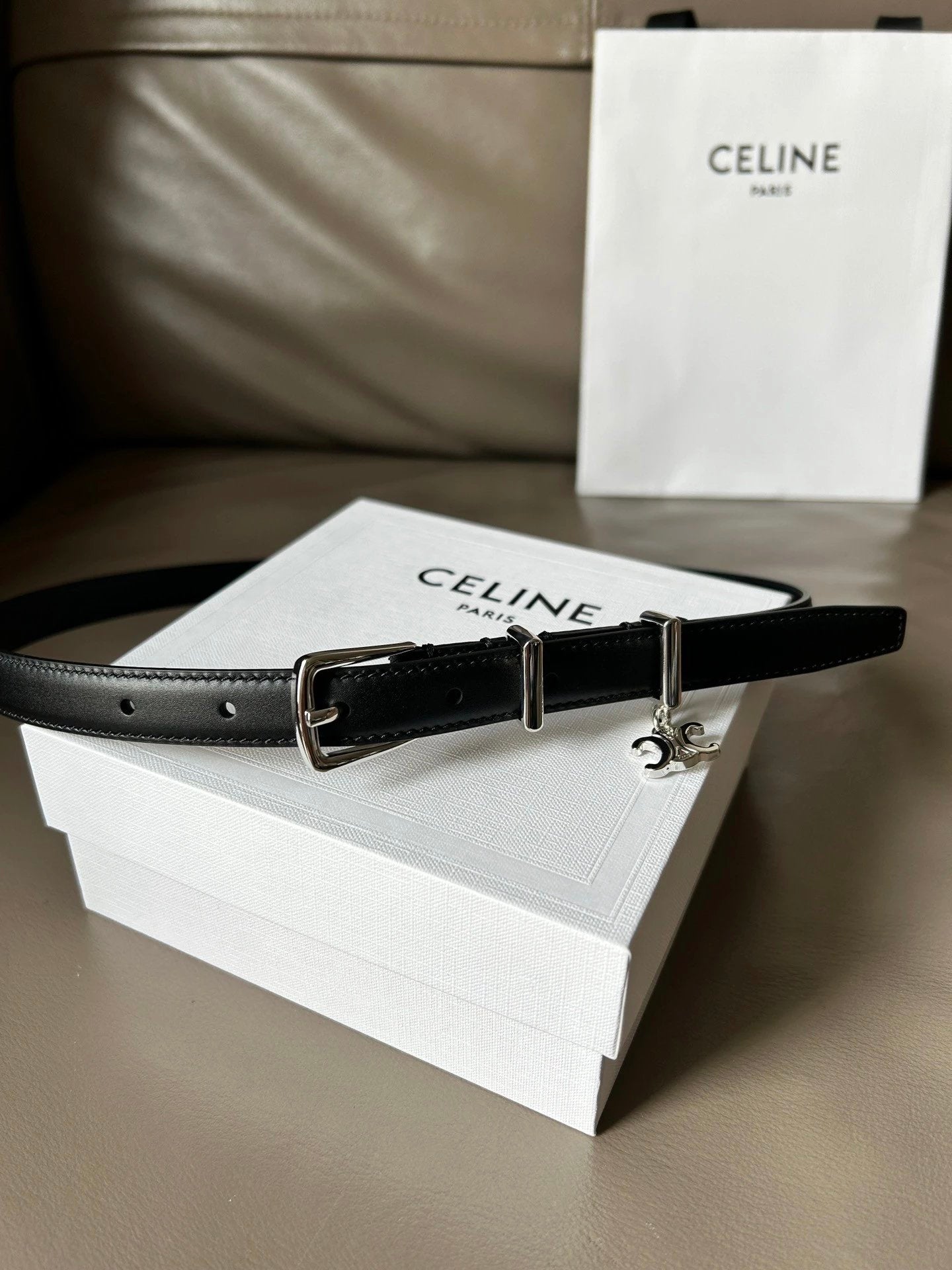 Celine Belt Top version Goods Belt Belt Female Arc De Triomphe Belt Arc De Triomphe Belt Black Retro Hair Style Belt Bright Gold Head Belt Belt Double-Sided Belt Female1.8Belt Women's Belt Belt Women's Belt Belt Women's Belt Belt