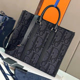 Dior Men's Bag Top version 【Original Factory】24Spring Men's Clothing Series New Products East-West Handbag Tote Bag Men's Tote Bag Handbag Computer Bag Classic Oblique Printed Men's Bag Handbag Shopping Bag Men's and Women's Bags Large-Capacity Luggage Ba