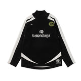 Balenciaga Sweater Autumn Winter Manchester United Collaboration10High-neck Football Sweater Long Sleeve Thickened Lazy Style OS Loose Fit Unisex Knit Top Jacket for Both Inner and Outer Wear