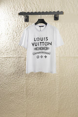 Louis Vuitton LV T-shirt Joint Name CH Heart of Gold Chest Sanskrit Graffiti Spray Painting logo round Neck Short Sleeve25ss New Pure Cotton Unisex Style T T-shirt OS Loose Fit Base Shirt Top Half Sleeve T-Shirt