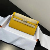 Hermes women's bag Top version hermeskellywoc2021New Second Generation Mini Kelly Bag togoWOC Import Epsom Women's Leather Shoulder Crossbody Bag