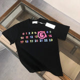 Maison Margiela T-shirt Colorful Number Print on the Chest logo round Neck Short Sleeve25ss New Pure Cotton Unisex Style T T-shirt OS Loose Fit Base Shirt Half Sleeve T-Shirt Top Half Sleeve