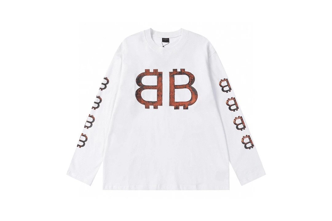 Balenciaga Hoodie Double B Printing logo Round Neck Sweatshirt Long Sleeve Base Shirt Jacket Top Fashion Unisex Sports Casual Loose Fit Versatile Autumn Winter New Arrival