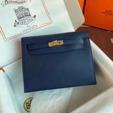 Hermes women's bag Top version 【H Handmade】Women's Bag KellyDanSe22cmevercolor Leather Imported Beeswax Thread Clutch Backpack Waist Bag Shoulder Messenger Bag Gold and Silver Buckle