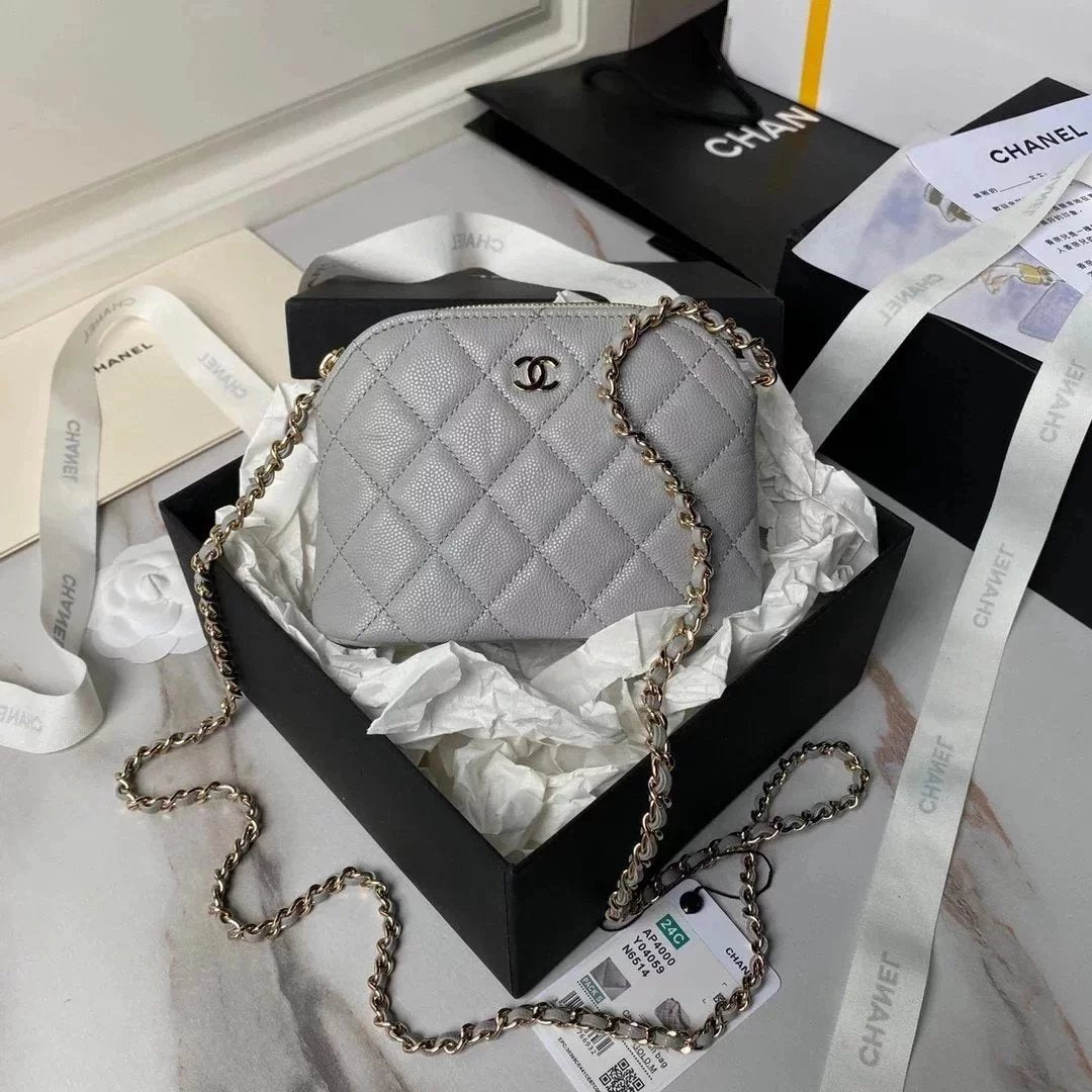 Chanel Women's Bag Top version 【Original Leather Super Quality】C Home New24s Shell Bag Caviar Cowhide Grain Little Shell Bag Chain Bag Crossbody Bag2024New Small Waste Bag Small Shell Original Sheepskin Fashion Women's Bag AP4000