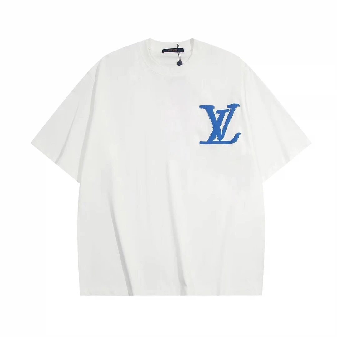 Louis Vuitton LV T-shirt Foam letters on the chest logo round Neck Short Sleeve25ss New pure cotton T Unisex T-Shirt OS Loose Fit Base Shirt Top Half Sleeve T-Shirt