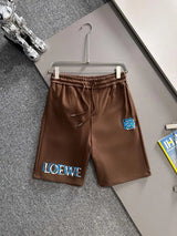 LOEWE Shorts Front High-Density Overlapping Letter Pattern Embroidery logo Five-point Shorts25ss New Drawstring Casual Pants for Men and Women, Summer Style5Two-in-One Casual Sweatpants Pure Cotton Joggers