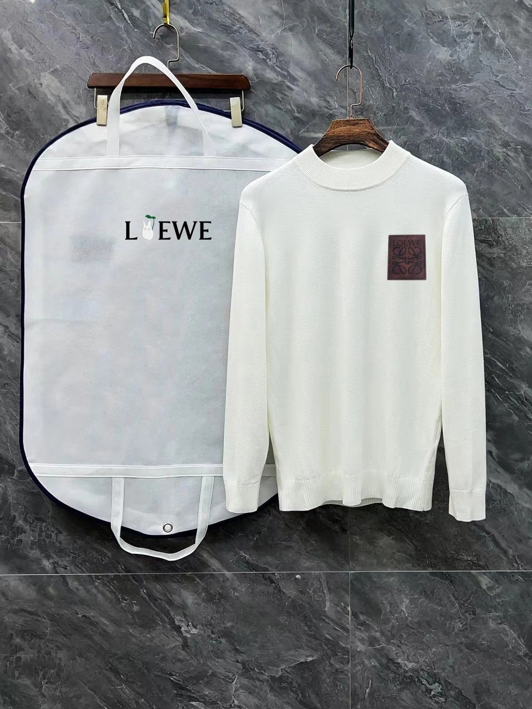 LOEWE Sweater Classic Logo Logo Half Turtleneck Sweater Unisex Inner and Outer Wear