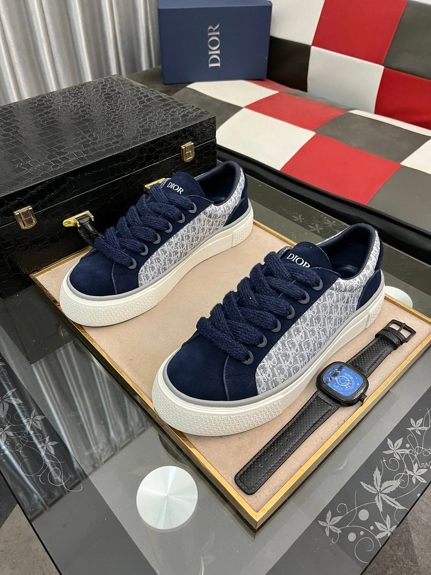 Dior Shoes 2024New Men's Shoes Sports Casual Shoes All-Match Flat Low-Top Women's Shoes Lace-up Couple Sneakers