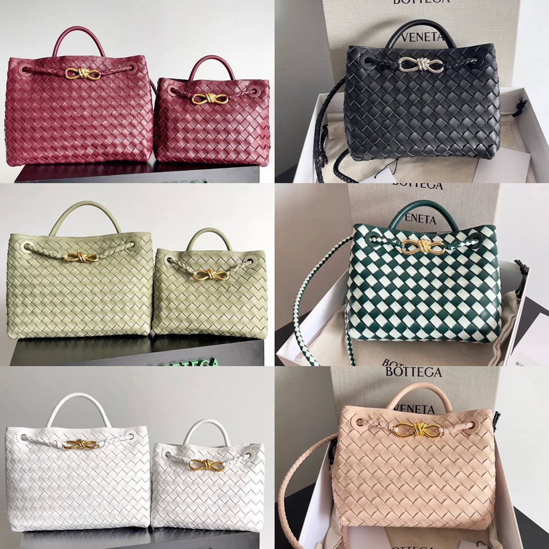 Bottega Veneta Women's Bag Top version 【Level Surrogate Shopping】Home New andiamo Handbag Woven Bag Horoscope Buckle Briefcase Large45cm Shopping Bag Tote Bag tote Bag Handbag Shoulder Crossbody Bag24New Women's Bag New Color Idle Style Square Pocket Bag