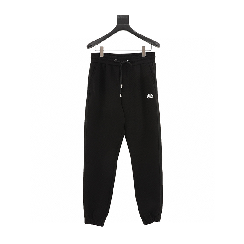 Balenciaga Sweatpants Lock Embroidered Ribbon Trousers for Men and Women