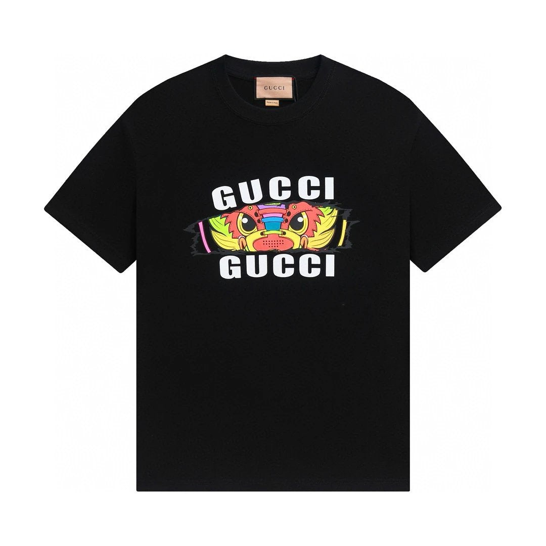 Gucci T-shirt Chest Kirin Head Pattern Print logo round Neck Short Sleeve25ss New Pure Cotton Unisex Style T T-shirt OS Loose Fit Base Shirt Half Sleeve T-Shirt Top Half Sleeve