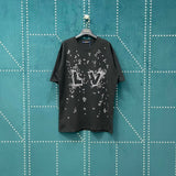 Louis Vuitton LV T-shirt Chest Full of Star Embroidery logo round Neck Short Sleeve25ss New pure cotton T Unisex T-Shirt OS Loose Fit Base Shirt Top Half Sleeve T-Shirt