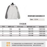 Thom Browne Hoodie Stitching Four Bars Velvet Padded Hooded Sweatshirt Same Style for Men and Women