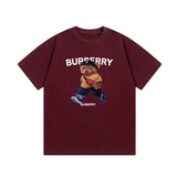 Burberry T-shirt Chest Bear Letter Print logo round Neck Short Sleeve25ss New Pure Cotton Unisex Style T T-shirt OS Loose Fit Base Shirt Top Half Sleeve T-Shirt