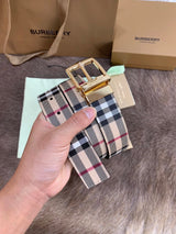 Burberry Belt Top version 【Full Package】New Men's Leather Belt Width3.5cm Double-Sided Imported First Layer Calfskin Full Grain Leather Genuine Goods Quality Original Factory Pin Buckle Letters Rotating Buckle Counter Full Set Gift Box Packaging B Home Be