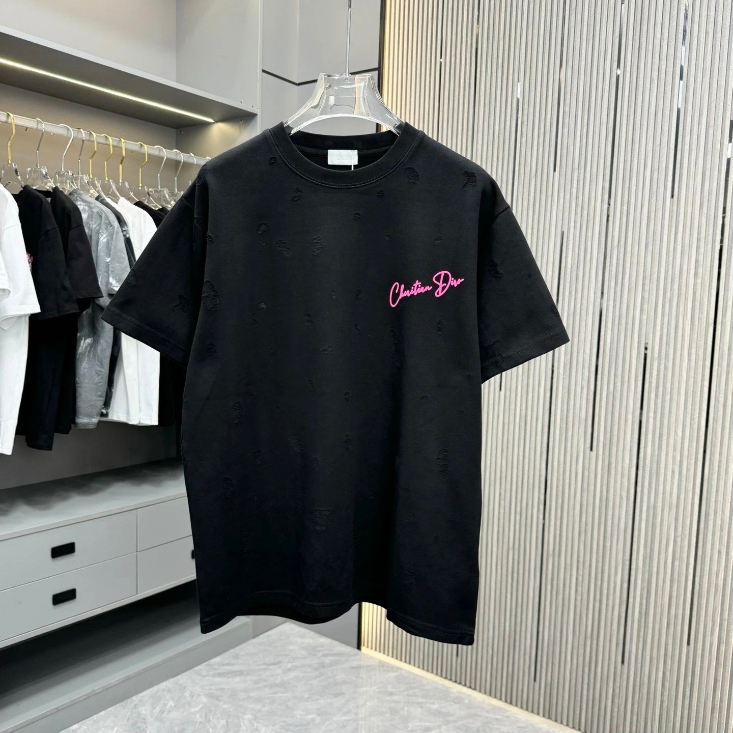 Dior T-shirt Flower Arrangement Craft Matching CD Foaming Process and Lettering Film Engraving logo round Neck Short Sleeve25ss New pure cotton T Unisex T-Shirt OS Loose Fit Base Shirt Top Half Sleeve T-Shirt