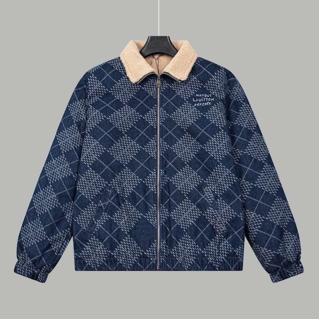 Louis Vuitton LV Jackets Puppy Series Lamb Wool Denim Jacket Unisex Autumn Winter New Sports Casual Loose Versatile