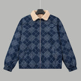 Louis Vuitton LV Jackets Puppy Series Lamb Wool Denim Jacket Unisex Autumn Winter New Sports Casual Loose Versatile