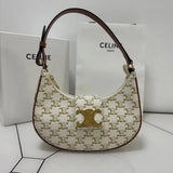 Celine women's bag Top version 【Original Genuine Goods Leather】2023New AVA Presbyopic Underarm Bag Lisa Latest Same Style AVATRIOMPHE Logo Printing Cowhide Handbag Large logo Hardware Presbyopic Portable Underarm Bag Latest Arc De Triomphe Underarm Bag Wo