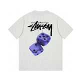 Stussy T-shirt Top Version Short Sleeve T T-shirt American Fashion Brand Modern Graffiti Cursive Script Printed Male and Female Couples Wear Loose