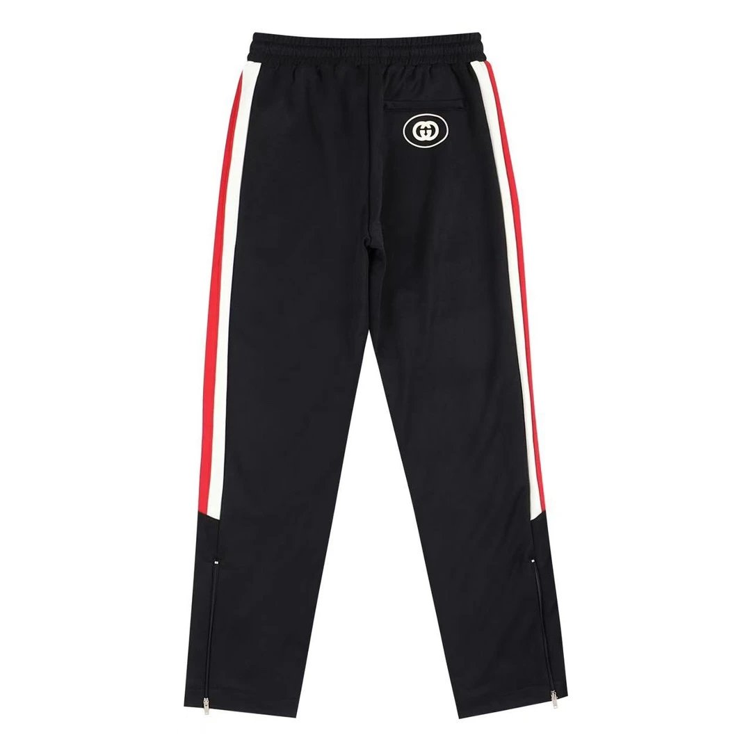 Gucci Sweatpants Classic Ribbon Double Straight Sweatpants Sports Pants Autumn Men's and Women's Same Long Pants Drawstring Winter Loose plus Size Casual Pants High Waist