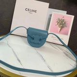 Celine women's bag Top version 【Original Leather】Early Spring New BESA Mini TRIOMPHE Smooth Cow Leather Handbag Arc De Triomphe Embossed Pattern mini Saddle Bag Crossbody Bag Shoulder Bag Women's Bag Super mini Small Bag11cm10J303