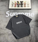 Gucci T-shirt Joint Name=Vintage Print on the Back logo round Neck Short Sleeve25ss New pure cotton T Unisex T-Shirt OS Loose Fit Base Shirt Top Half Sleeve T-Shirt