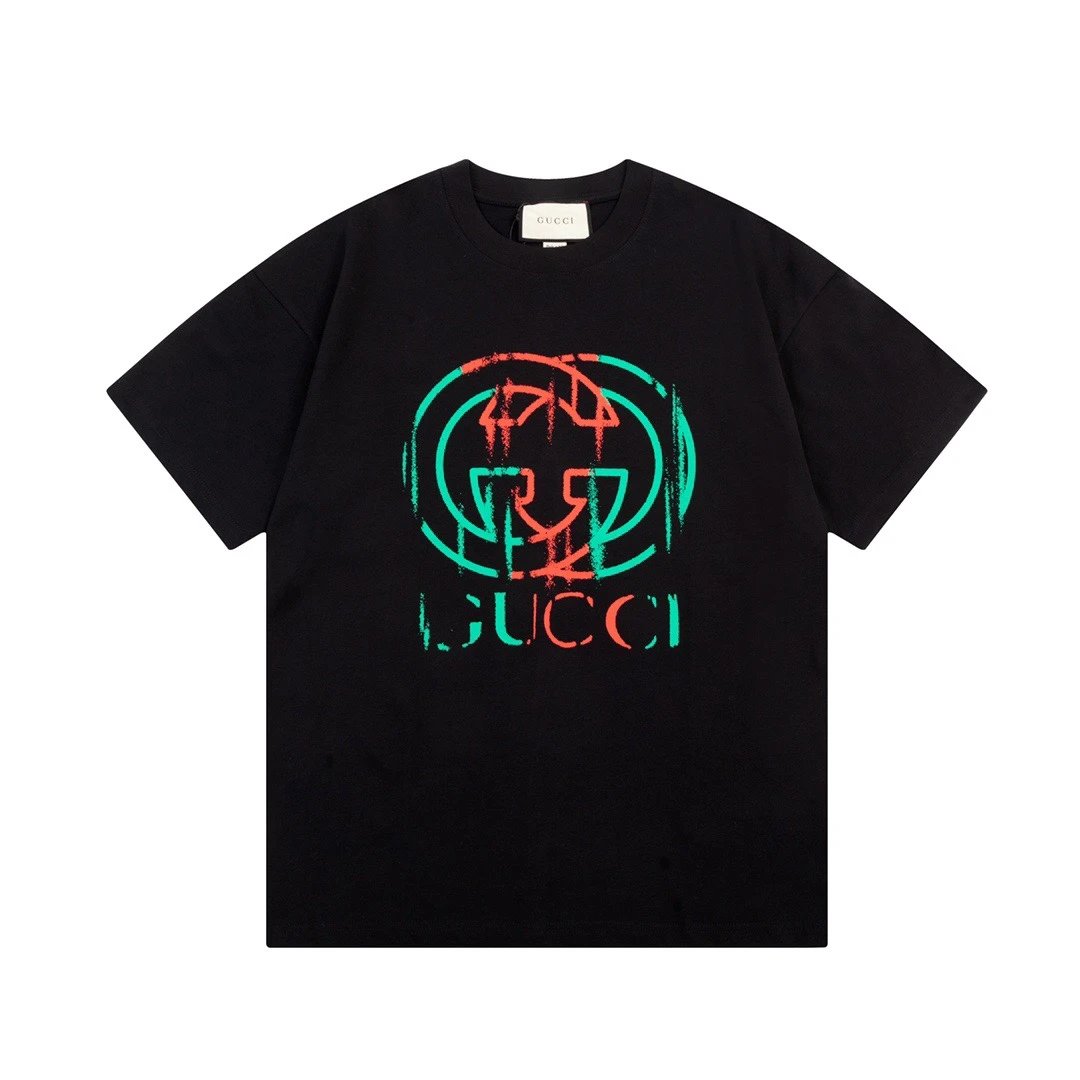Gucci T-shirt Chest Burst Pattern Double G Letter Printing logo round Neck Short Sleeve25ss New Pure Cotton Unisex Style T T-shirt OS Loose Fit Base Shirt Half Sleeve T-Shirt Top Half Sleeve