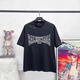 Balenciaga T-shirt Chest Crack Lettering logo round Neck Short Sleeve25ss New pure cotton T Unisex T-Shirt OS Loose Fit Base Shirt Top T-Shirt Short Sleeve