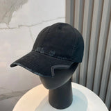 Balenciaga Hat Embroidery logo Baseball Cap Sunshade Sun Protection Duckbill Cap Unisex Couple Style Large Head Circumference Slimming Face Curved Brim Versatile Sports Hat
