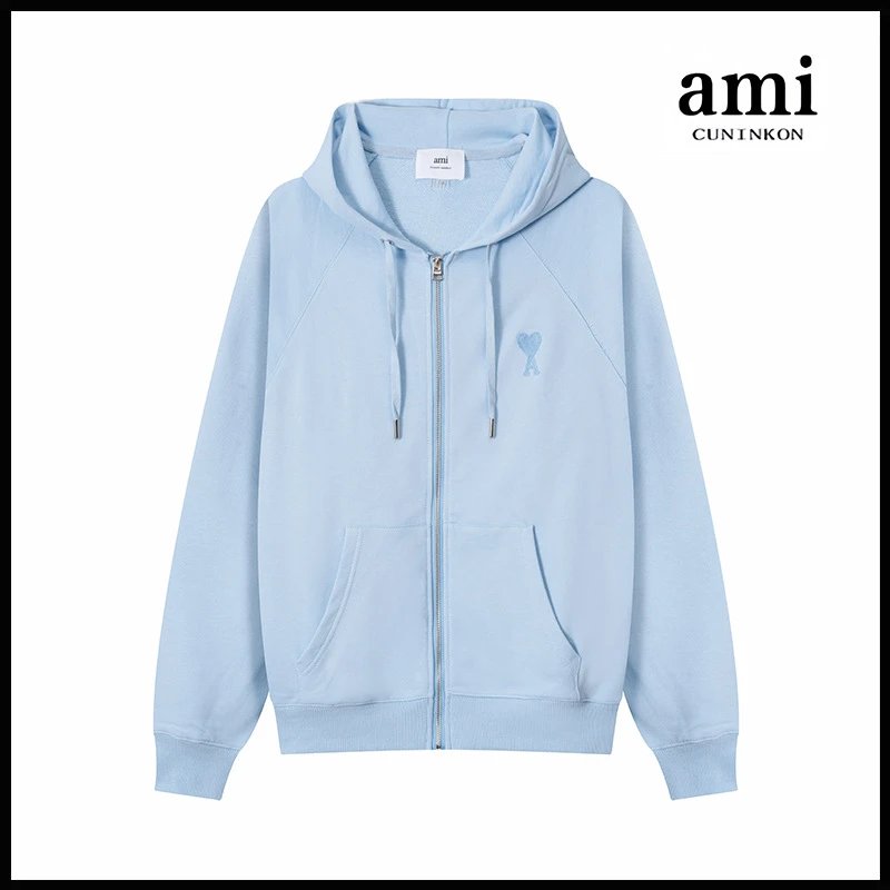 Ami Hoodie Ami Hoodie Couple Suit Classic Love Cotton Loose round Neck Raglan Hooded Sweater Leisure Tappered Trousers-CY