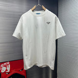 PRADA T-shirt Chest Triangle Logo logo round Neck Short Sleeve25ss New Pure Cotton Unisex Style T Casual T-Shirt Base Layer Shirt OS Loose Fit Half Sleeve Top Plus Size