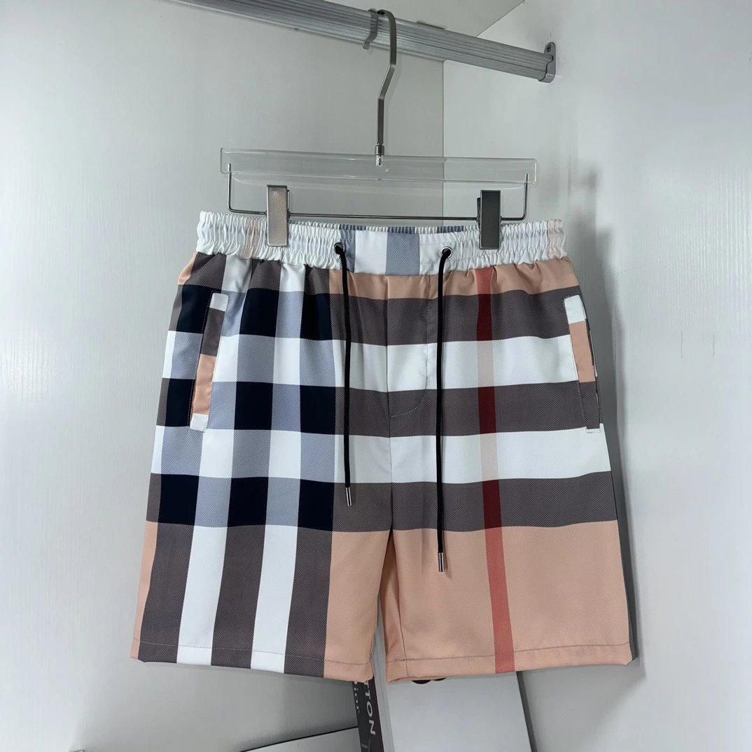 Burberry Shorts Classic Full Print Plaid logo Beach Shorts25ss New Five-Point Pants os Loose Quick-Dry Unisex Casual Trendy Brand Big Shorts5Pants