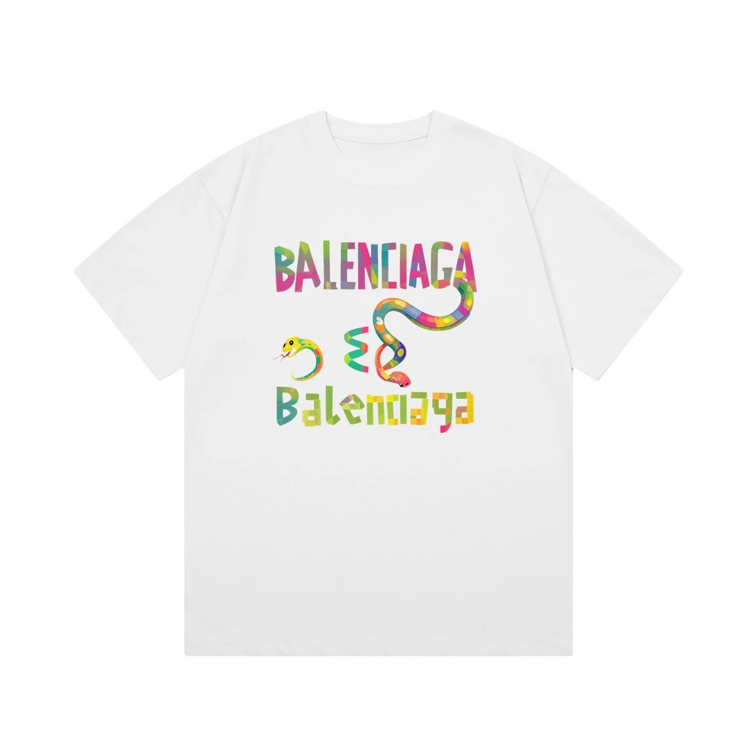 Balenciaga T-shirt 25ss New Pure Cotton Unisex Style T T-shirt OS Loose Fit Base Shirt Top Half Sleeve T-Shirt