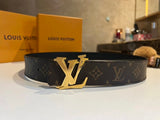 Louis Vuitton LV Belt Top version 【Counter Quality】The Most New Belt4.0cm Men's Belt Metal Buckle Men's Leather Belt with Classic Chessboard Plaid Belt with Genuine Goods Packaging in and out of the Counter No Problem Versatile Casual Fashion Formal Wear