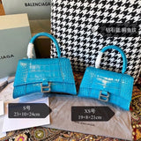 Balenciaga Bag Top version 【Level Surrogate Shopping】Hourglass Bag ahourglass Hourglass Bag Crocodile Leather Litchi Grain Cowhide XS No. S Women's Crossbody Bag