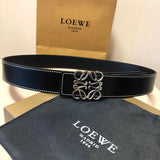 LOEWE Belt Top version Belt Genuine Cattlehide Leather Surface Original Single Original Single Double-Sided First Layer Original Cowhide3.8Men's Leather Belt Man's Belt Men's Belt Business Casual Pants Belt Men's Business Casual Belt Belt Men's High-End B