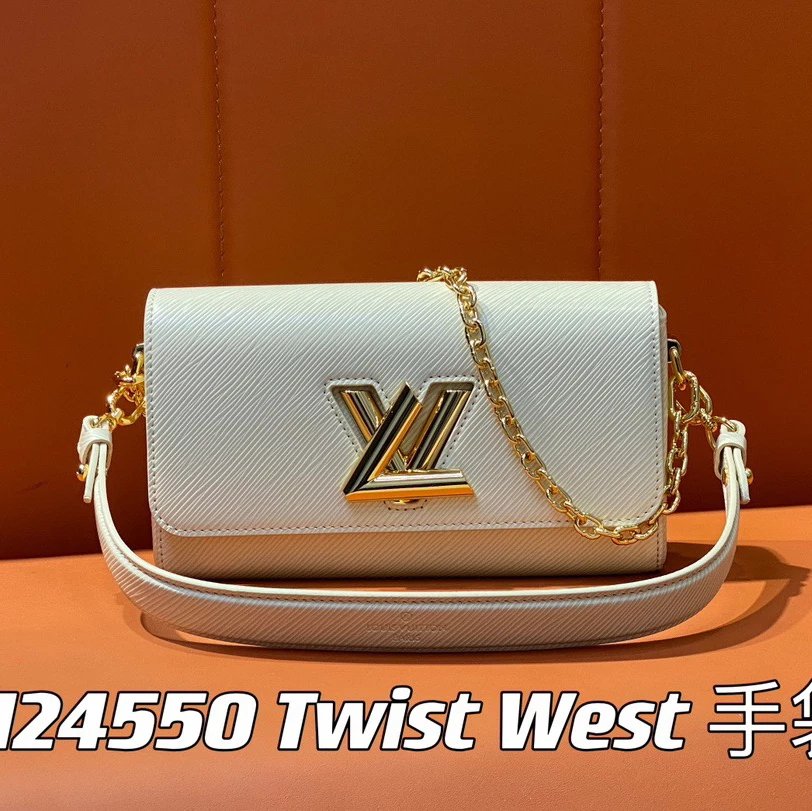 Louis Vuitton LV Women's Bag Top version 【Original Order】M24549M24548M24550M24566TwistWest Water Ripple Cowhide Twisted Bag Underarm Bag Chain Bag Messenger Bag Shoulder Bag Women's Bag
