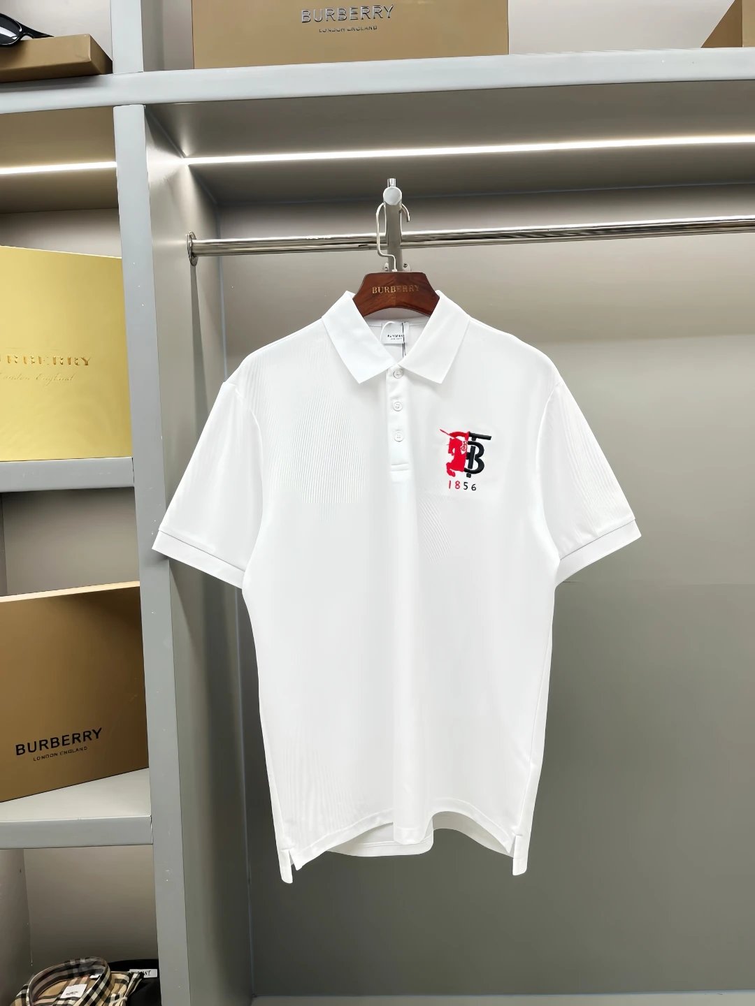 Burberry T-shirt Micro-label Comparison Embroidered Piqué Cotton POLO Shirt Lapel Short Sleeve25ss New Unisex Summer Short Sleeve OS Loose T Business Half Sleeve Shirt Plus Size T-Shirt