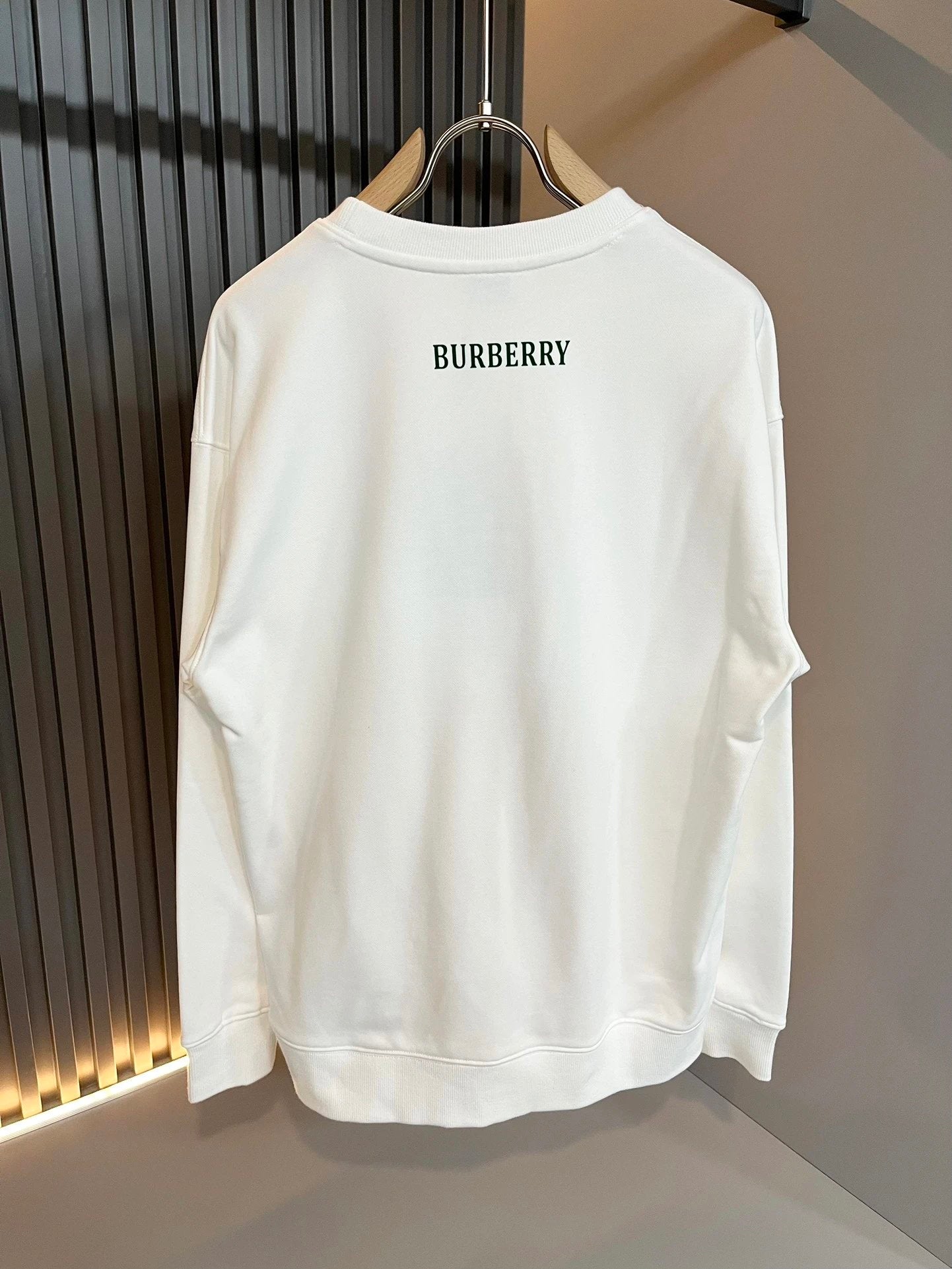 Burberry Hoodie Wheat Ear Print Crewneck Sweatshirt Pure Cotton Casual Loose Fit Versatile Pullover Sportswear os Versatile Inner Layer Top Unisex24ss Autumn and Winter New Products