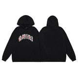 Amiri Hoodie 2024Autumn and Winter Red New Style Letters logo Printed Hoodie Same Style for Men and Women