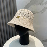 Celine Hat Double C Alphabet Gold Label logo Fisherman Hat Casual Sun Protection Plain Face Covering Sunshade Outdoor UV Protection Versatile Flat Top Bucket Hat