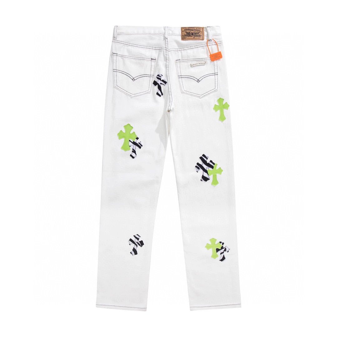 Chrome Hearts Jeans Top Version Labeling Men's and Women's Same Casual Pants Trousers New Autumn Pants