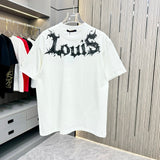 Louis Vuitton LV T-shirt Front Chest Color Dot Print and Back Small Label Embellishment logo round Neck Short Sleeve25ss New pure cotton T Unisex T-Shirt OS Drop Shoulder Loose Fit Base Shirt Top T-Shirt Short Sleeve