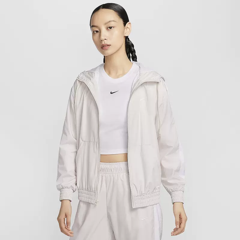 Nike Women's Jackets Autumn New Sports Casual Quick-Drying Woven Jacket Loose Breathable Embroidered Small Hook Hat Jacket