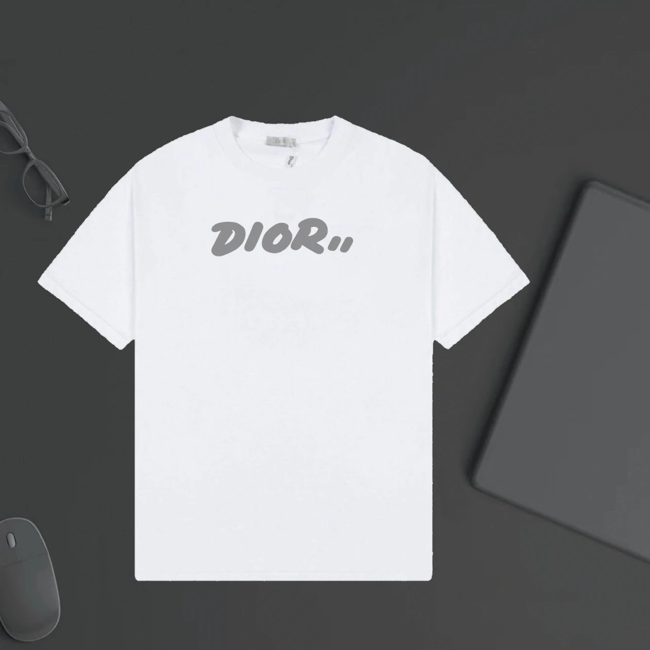 Dior T-shirt Simple Letter Print on Chest logo round Neck Short Sleeve25ss New Pure Cotton Unisex Style T T-shirt OS Loose Fit Base Shirt Half Sleeve T-Shirt Top Half Sleeve