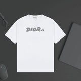 Dior T-shirt Simple Letter Print on Chest logo round Neck Short Sleeve25ss New Pure Cotton Unisex Style T T-shirt OS Loose Fit Base Shirt Half Sleeve T-Shirt Top Half Sleeve
