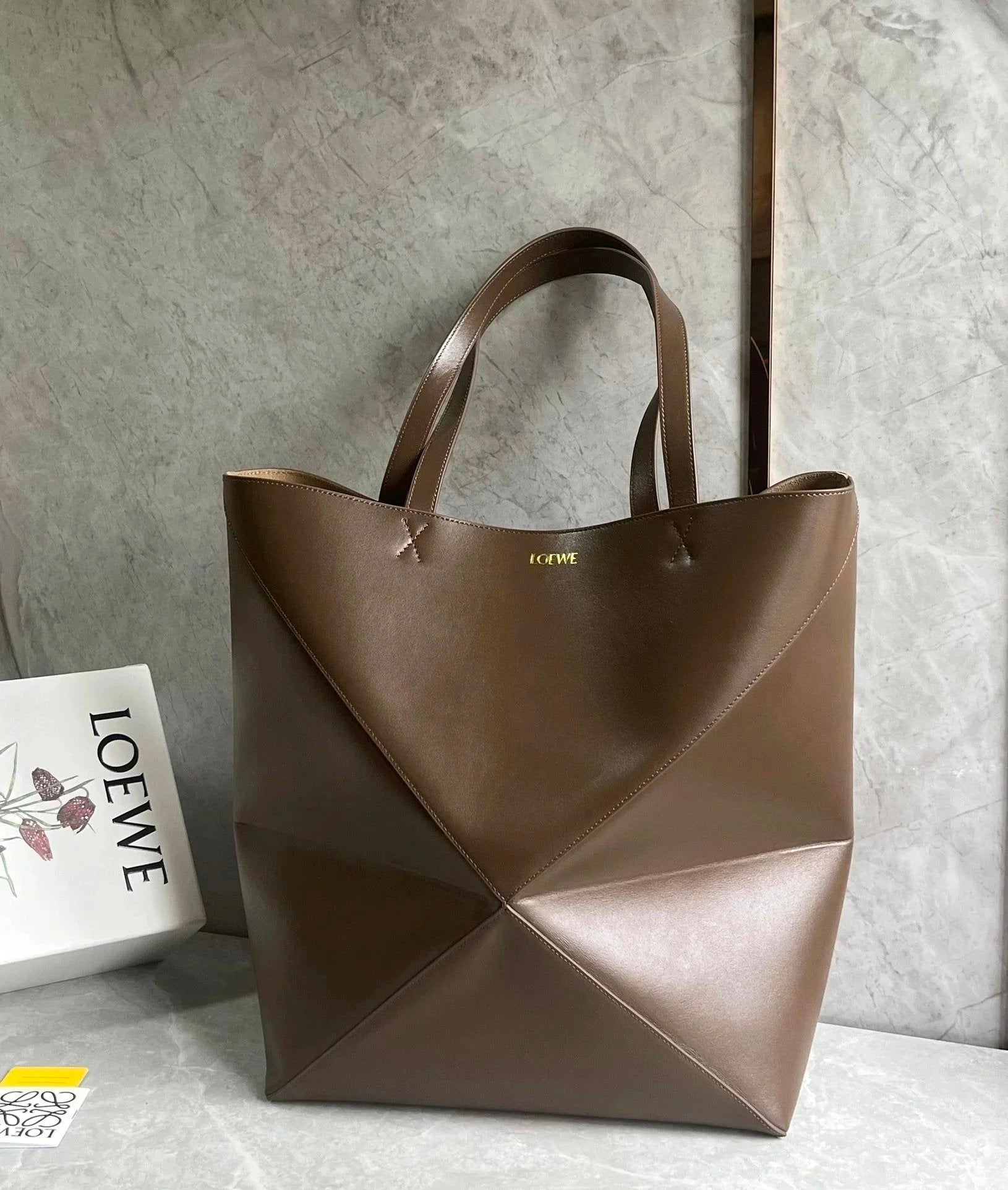 LOEWE Women's Bag Top version 【Kowloon Leather Premium Edition】23New PuzzleFold Handbag Folding Underarm Bag Tote Bag Shopping Bag Handbag Men's and Women's Bags mini Small Tote Bag Oversized Shopping Bag Big Tote tote Bag